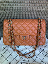 Load image into Gallery viewer, Chanel caramel caviar jumbo, silver hdw
