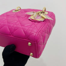 Load image into Gallery viewer, Lady Dior mini in Barbie pink with gold hdw
