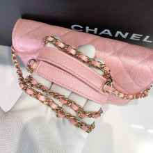 Load image into Gallery viewer, Chanel square pearl pink caviar woc (wallet on chain) gold hdw
