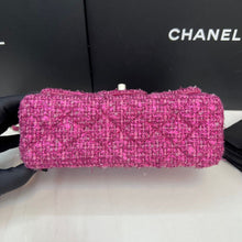 Load image into Gallery viewer, Chanel pink tweed mini, silver hdw
