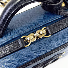 Load image into Gallery viewer, Chanel small blue filigree vanity, gold hdw
