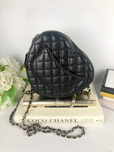 Load image into Gallery viewer, Chanel black 22s large cc in love heart bag, gold hdw
