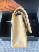 Load image into Gallery viewer, Chanel beige medium classic flap caviar, gold hardware
