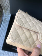 Load image into Gallery viewer, Chanel beige medium classic flap caviar, gold hardware
