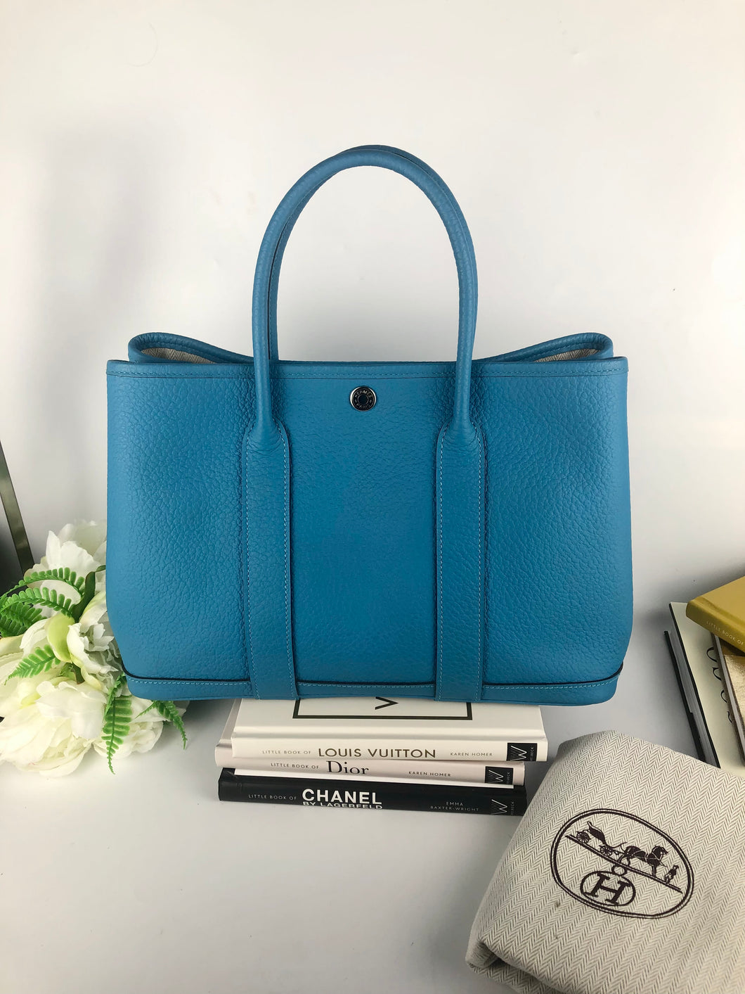 Hermes blue garden party, silver hdw