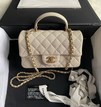 Load image into Gallery viewer, Chanel mini caviar top handle, gold hdw
