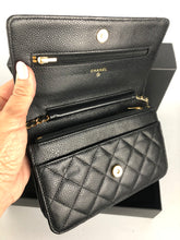 Load image into Gallery viewer, Chanel black caviar woc, wallet on chain with gold hdw 29 series
