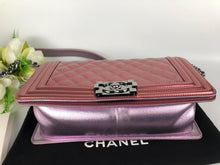 Load image into Gallery viewer, Chanel old medium pink patent boy bag, ruthenium hdw
