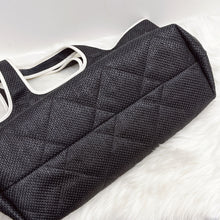 Load image into Gallery viewer, Chanel 2023 raffia calfskin blue and white coco beach tote
