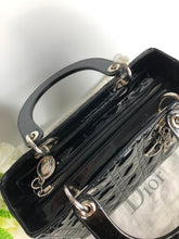 Load image into Gallery viewer, Lady Dior medium black patent, silver hdw
