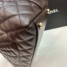 Load image into Gallery viewer, Chanel brown caviar coco handle medium with gold hdw.
