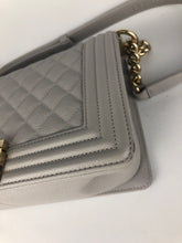 Load image into Gallery viewer, Chanel 2022 grey caviar old medium boy bag, light gold hdw
