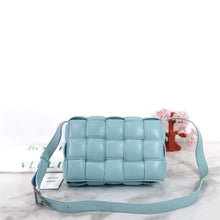 Load image into Gallery viewer, Bottega Veneta baby blue padded cassette bag with silver hdw

