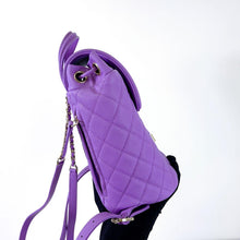 Load image into Gallery viewer, Chanel purple filigree caviar backpack, gold hdw
