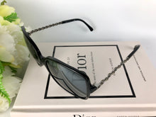 Load image into Gallery viewer, Chanel black chain link sunglasses
