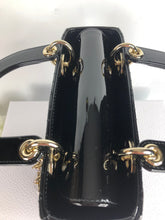 Load image into Gallery viewer, Lady Dior small black patent leather with gold hdw
