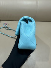Load image into Gallery viewer, Chanel neon blue lambskin mini rectangular, silver hdw
