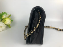 Load image into Gallery viewer, Chanel 24 series black caviar boy wallet on chain (woc), gold hdw
