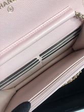 Load image into Gallery viewer, Chanel light pink caviar crystal cc woc, light gold hdw
