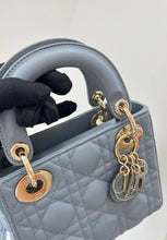 Load image into Gallery viewer, Lady Dior enamel blue mini, gold hdw
