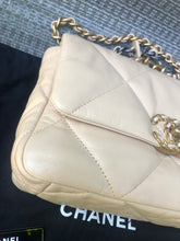 Load image into Gallery viewer, Chanel 19 beige small lambskin, mixed gold hdw
