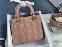 Load image into Gallery viewer, Lady Dior small fard Cannage lambskin, with gold hdw

