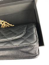 Load image into Gallery viewer, Chanel black caviar woc, wallet on chain with gold hdw 29 series
