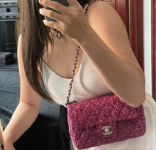 Load image into Gallery viewer, Chanel pink tweed mini, silver hdw
