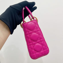 Load image into Gallery viewer, Lady Dior mini in Barbie pink with gold hdw
