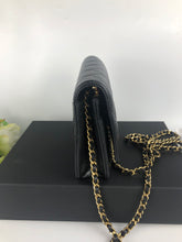 Load image into Gallery viewer, Chanel chip black caviar wallet on chain woc, gold hdw
