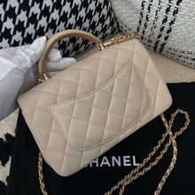 Load image into Gallery viewer, Chanel 23p beige / caramel two tone mini lambskin with gold hardware
