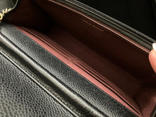 Load image into Gallery viewer, Chanel Black caviar microchip WOC, with gold hdw
