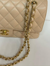 Load image into Gallery viewer, Chanel beige caviar medium classic flap, gold hdw
