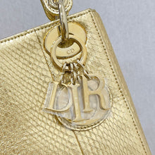 Load image into Gallery viewer, Lady Dior gold snakeskin mini, gold hdw
