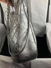 Load image into Gallery viewer, Chanel silver crumpled calfskin 31 shoulder bag
