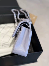 Load image into Gallery viewer, Chanel 21k purple lilac small classic flap caviar, silver hardware
