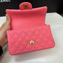 Load image into Gallery viewer, Chanel mini 20cm with top handle, pink caviar with gold hdw
