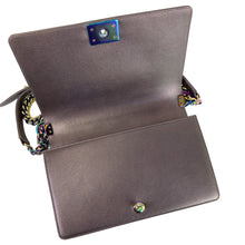 Load image into Gallery viewer, Chanel new medium brown iridescent boy bag, rainbow hdw
