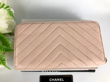 Load image into Gallery viewer, Chanel light pink chevron lambskin wallet
