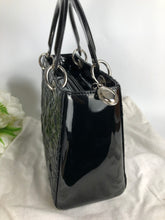 Load image into Gallery viewer, Lady Dior medium black patent, silver hdw
