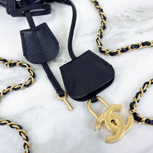 Load image into Gallery viewer, Chanel small blue filigree vanity, gold hdw
