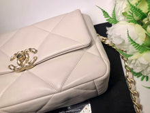 Load image into Gallery viewer, Chanel 19 in light beige lambskin, mixed gold hdw
