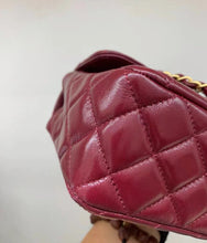 Load image into Gallery viewer, Chanel burgundy red mini 20cm with top handle, gold hdw
