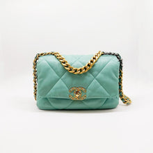 Load image into Gallery viewer, Chanel 19 small Tiffany blue lambskin, mixed hardware
