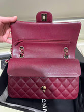 Load image into Gallery viewer, Chanel 2023 burgundy caviar classic flap, gold hdw
