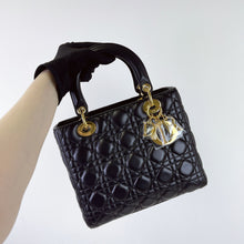 Load image into Gallery viewer, Lady Dior black medium lambskin, gold hdw
