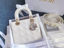 Load image into Gallery viewer, Lady Dior MyABC Dior bag white, with gold hdw
