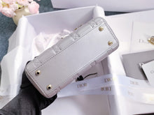 Load image into Gallery viewer, Lady Dior mini in pearl grey with light gold hdw
