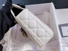 Load image into Gallery viewer, Lady Dior mini white, with gold hdw
