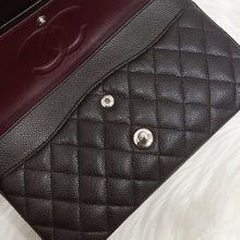 Load image into Gallery viewer, Chanel black caviar medium classic flap, silver hdw, 30 series

